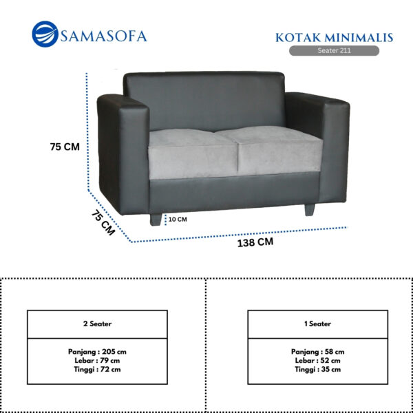 Sofa Kotak Minimalis - Black - Image 2