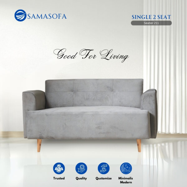 Sofa Single 2 Seat Grey
